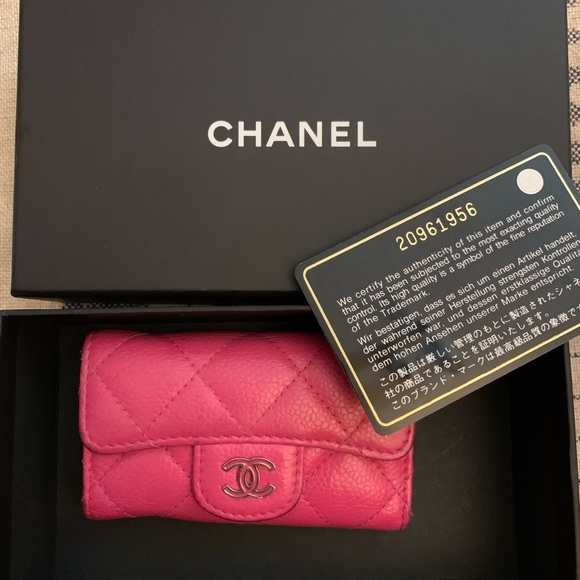 CHANEL Accessories Authentic Chanel Key Holder Caviar Pink Poshmark